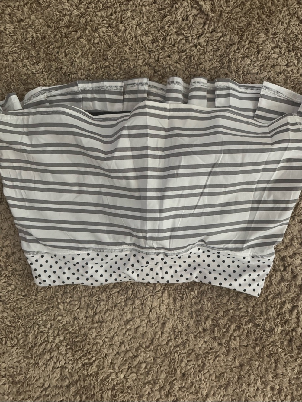 lululemon athletica Gray & White Striped Polka Dot Waistband Bandeau